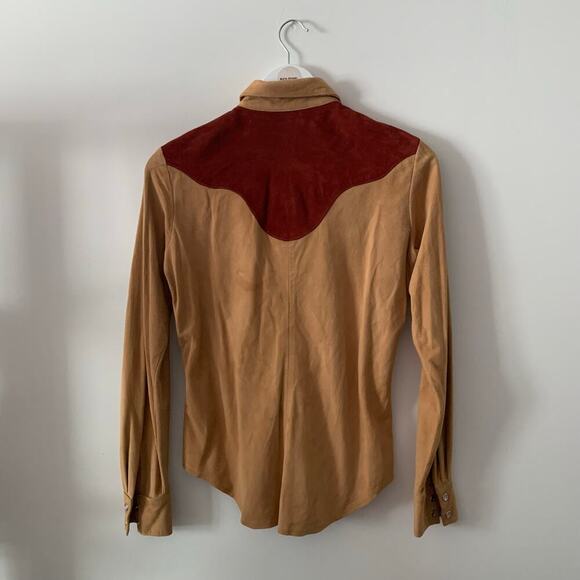 70s/80s Vintage Suede Western Shirt - S - Picture 3 of 4
